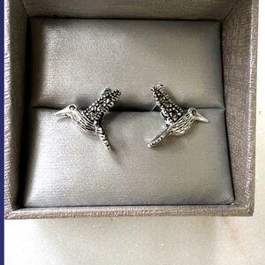 Elegant Silver .925  hummingbird Earrings